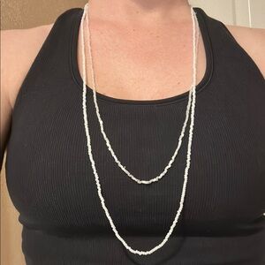 Elegant White and clear Beaded Necklace bundle